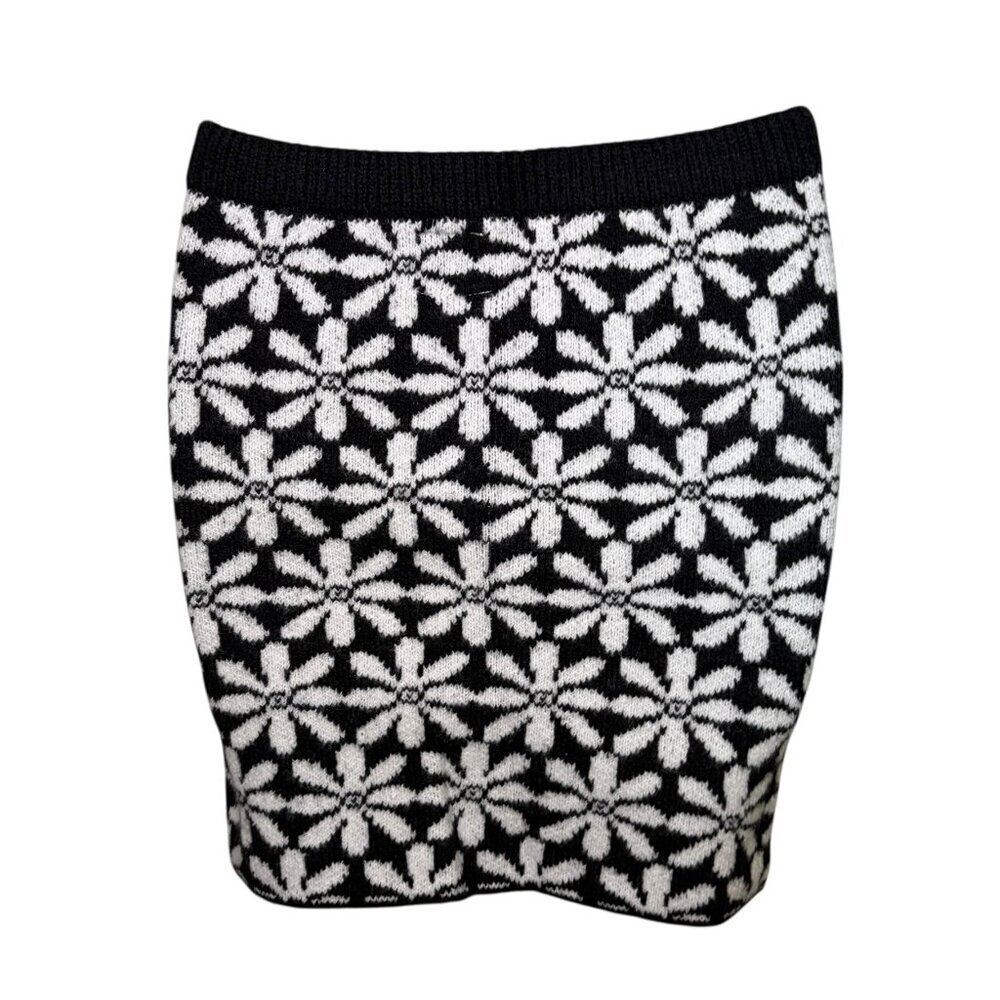 Tach Hadar Knit Mini Skirt Black White Alpaca Blend NWT Size Small - Picture 3 of 5
